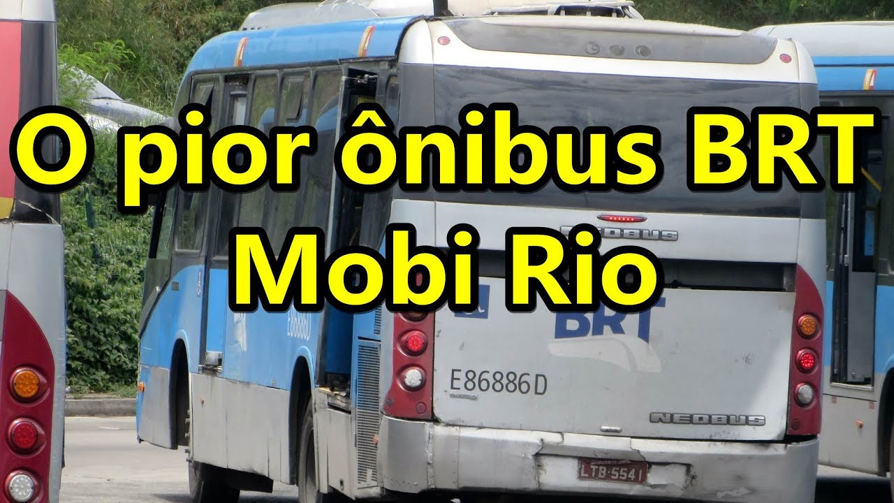 O pior BRT da frota da Mobi Rio, com traseira quebrada e ainda circulando - E86886D Neobus Mega BRT