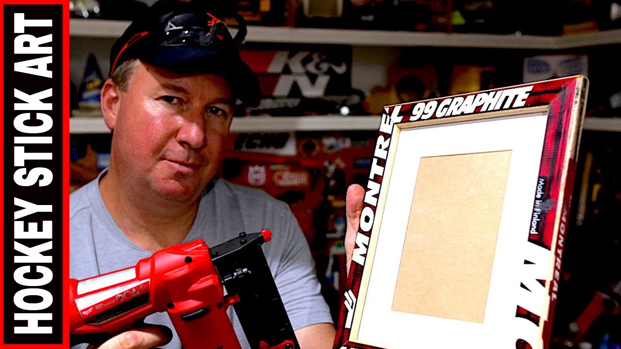 CUSTOM HOCKEY STICK PICTURE FRAME // EASY & INEXPENSIVE TO BUILD!