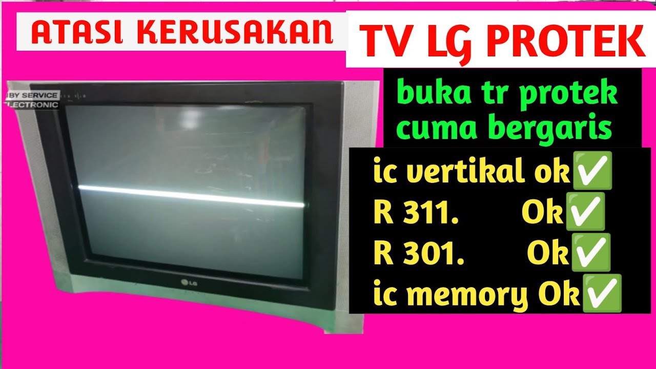tv LG ultra slim protek buka tr protek layar garis mendatar