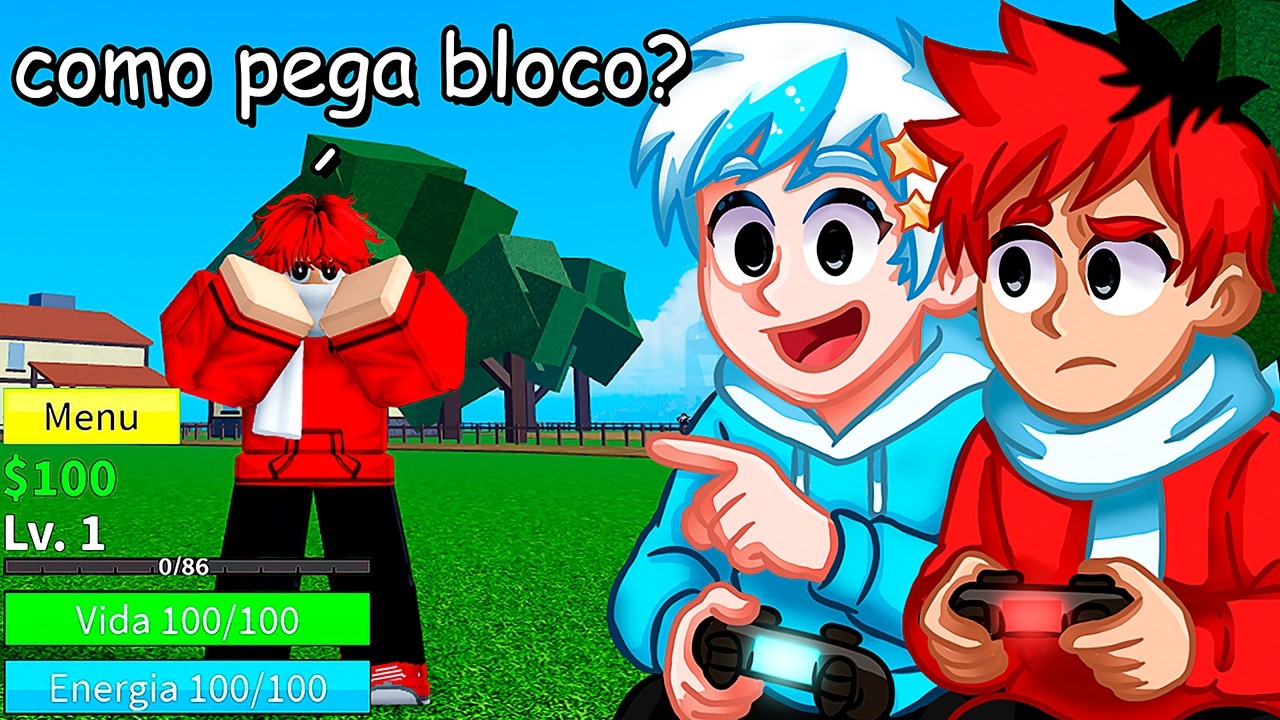 EU ENSINEI UM YOUTUBER de MINECRAFT a JOGAR BLOX FRUITS!