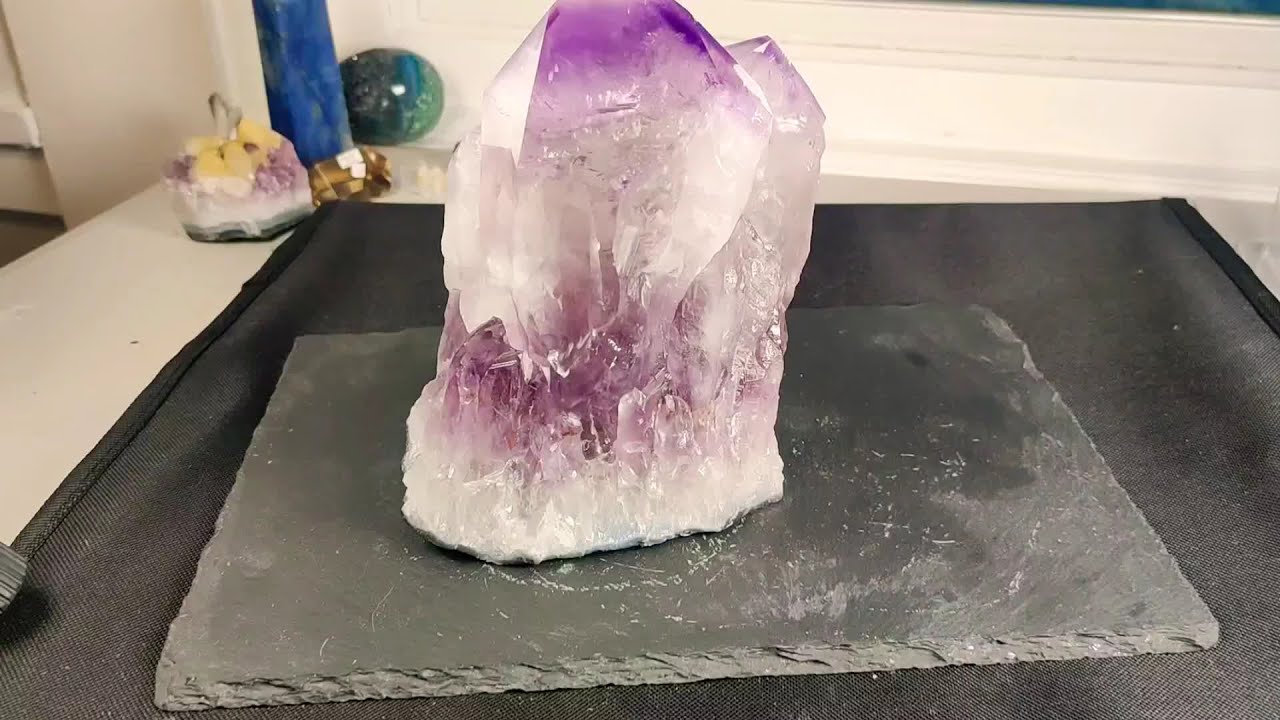 Fantastic Rare Phantom Amethyst Cluster Point, Amethyst Druzy, Lavender Color, XL Large Point 2040g
