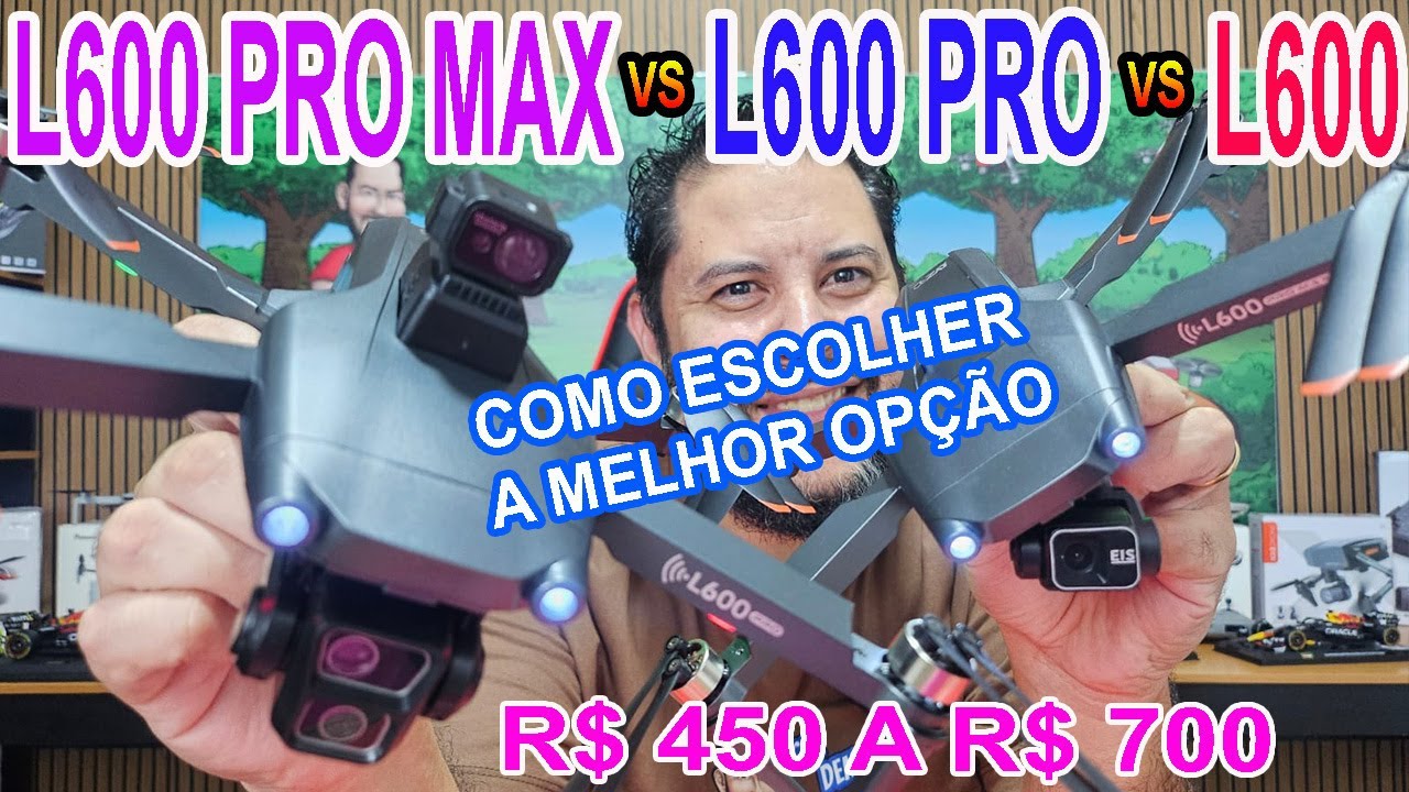 Drone L600 Pro Max Como escolher entre todos modelos L600 Pro L600 Com tela no controle comparativo
