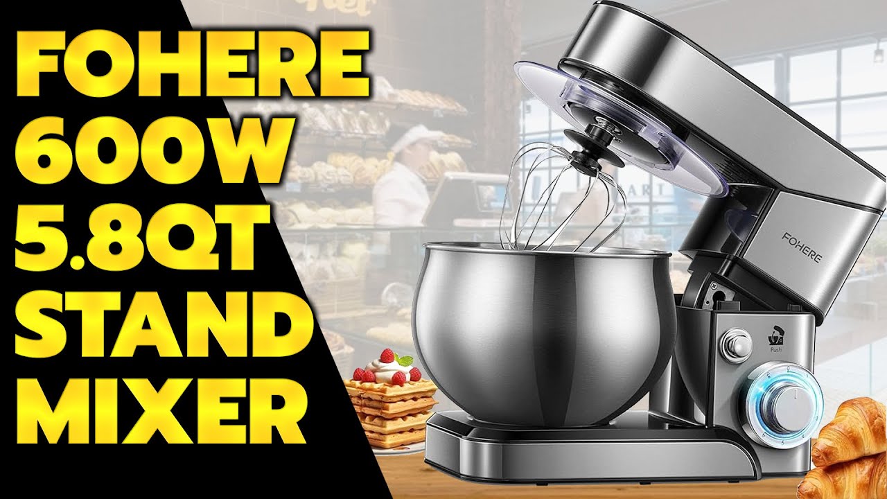 FOHERE 5.8QT 600W Mixer   Unboxing & First Use - Pizza Dough