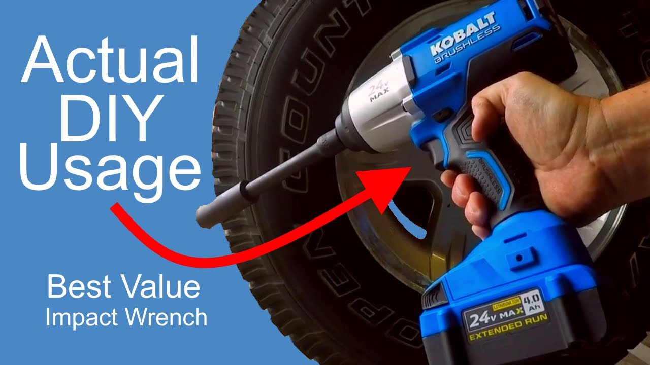 Kobalt 24v Max Brushless 1/2 in Impact Wrench Review Real Use Wheel Lug Nuts Rusty Bolts and Nuts