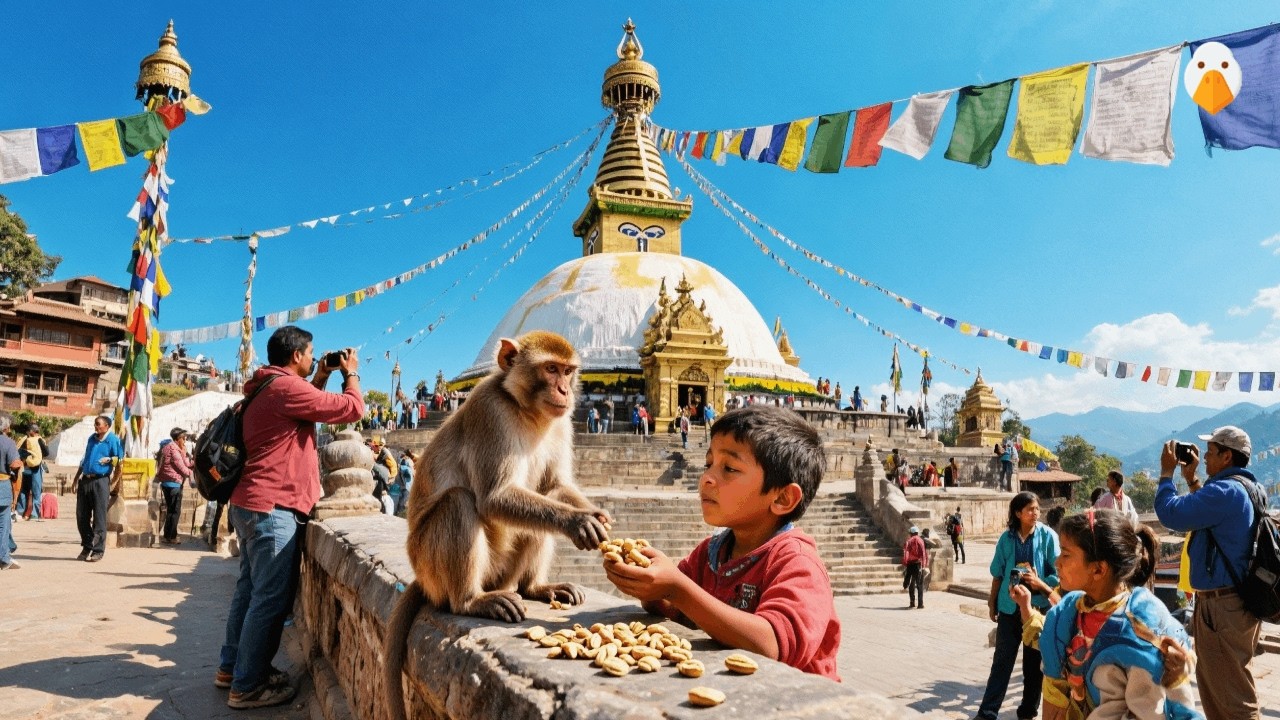 Swayambhu, Nepal🇳🇵 The Sacred Temple Ruled by Monkeys! (4K HDR)
