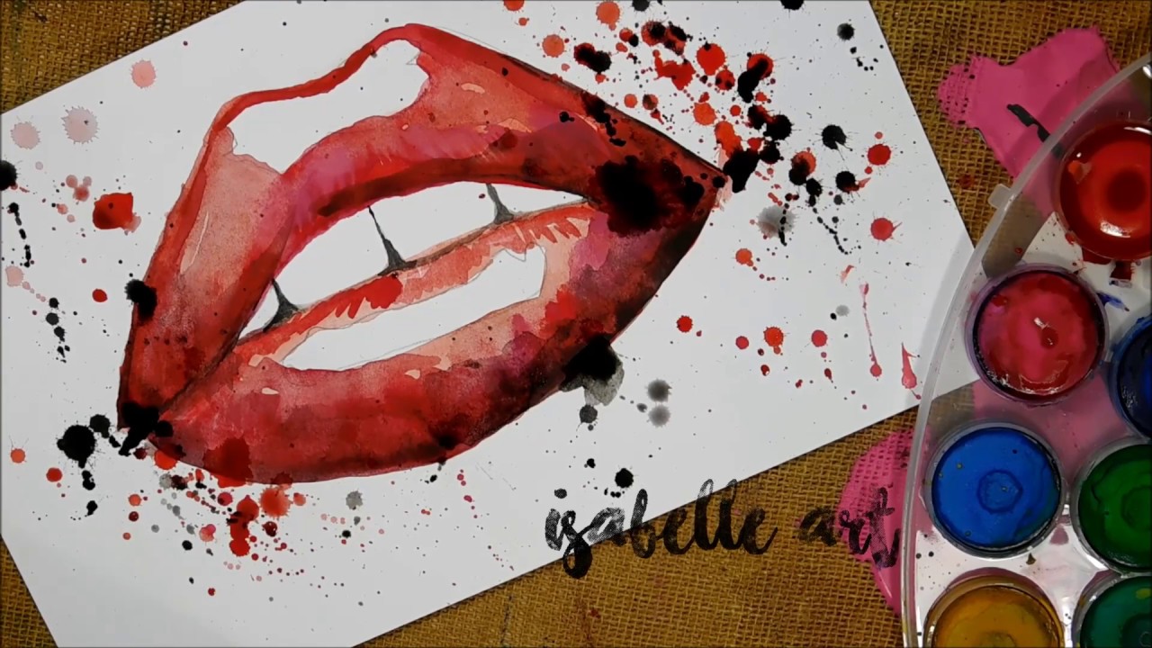 【✽LABIOS con ACUARELA  || PASO X PASO|| ✽】- Isabelle Art -