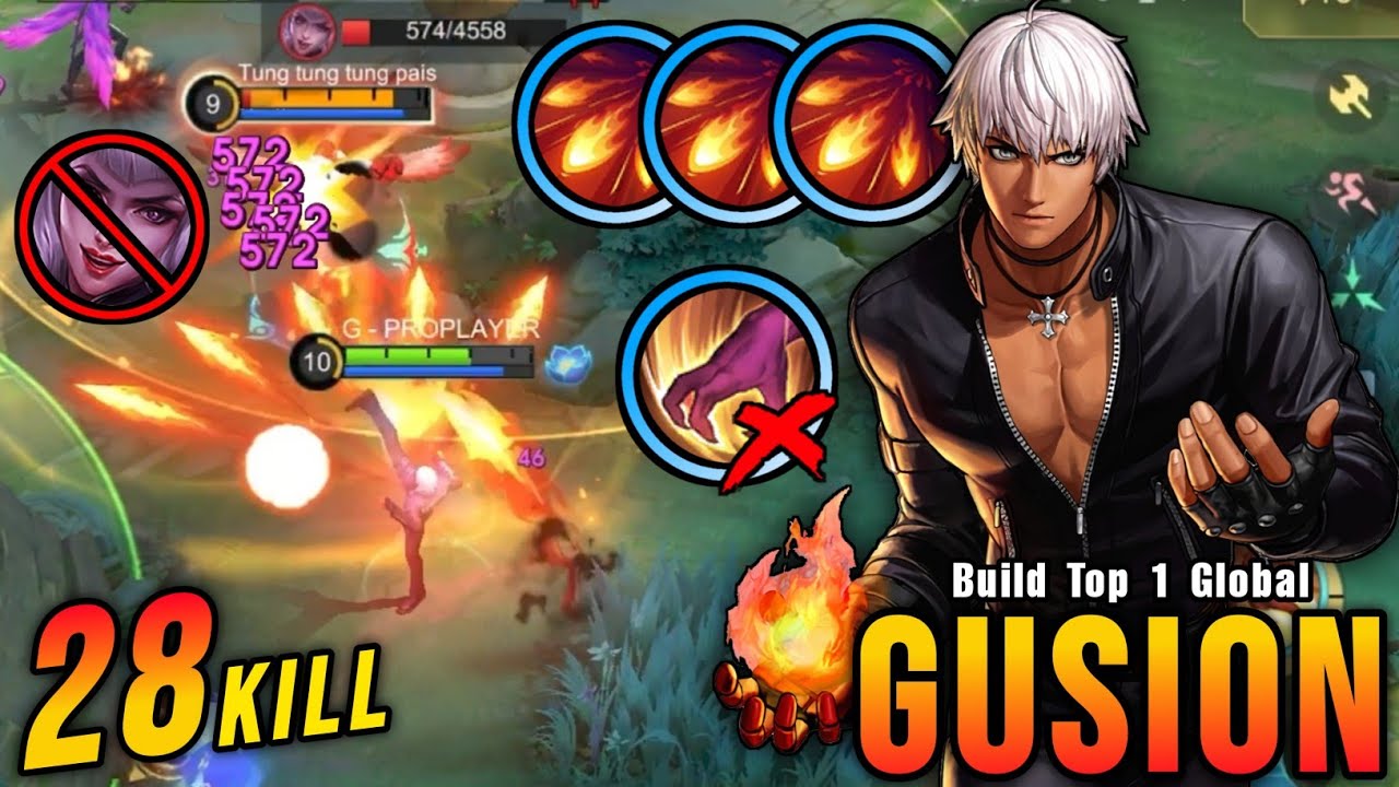28 Kills No Death!! Midlane Gusion is Deadly (ONE SHOT DELETE) - Build Top 1 Global Gusion ~ MLBB