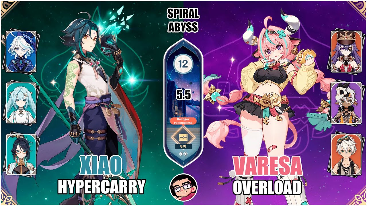 Spiral Abyss 5.5 | Xiao Hypercarry & Varesa Overload | Floor 12 - 9 Stars | Genshin Impact