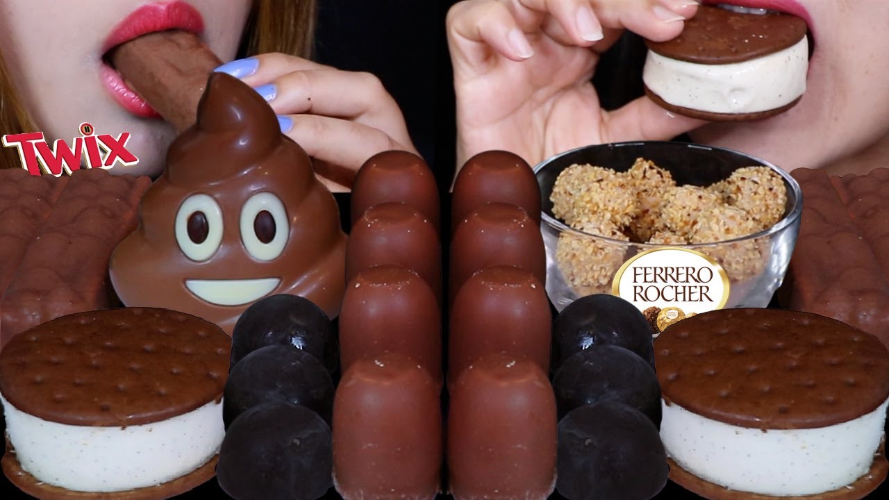 ASMR MINI MILK CHOCOLATE MARSHMALLOWS, TWIX ICE CREAM BAR, FERRERO BALLS & MILK, BUBBLY ICE CREAM