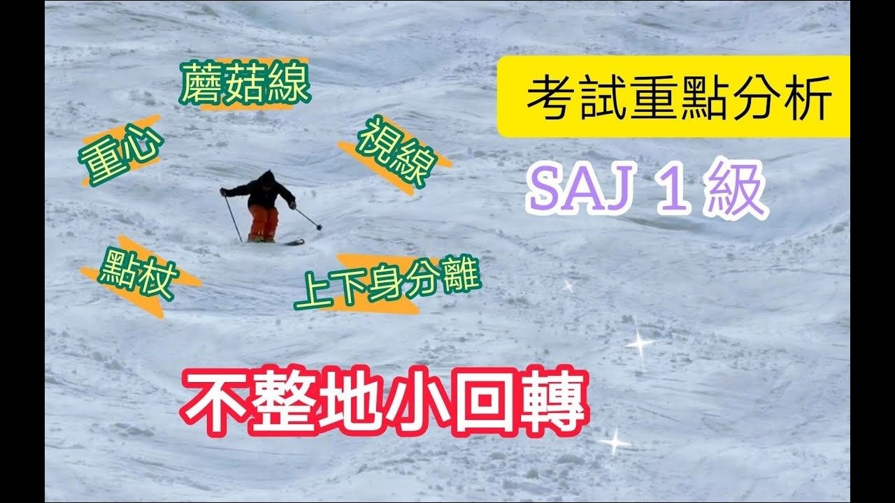【双板滑雪】日本SAJ 1级 蘑菇滑行分析 不整地小回り