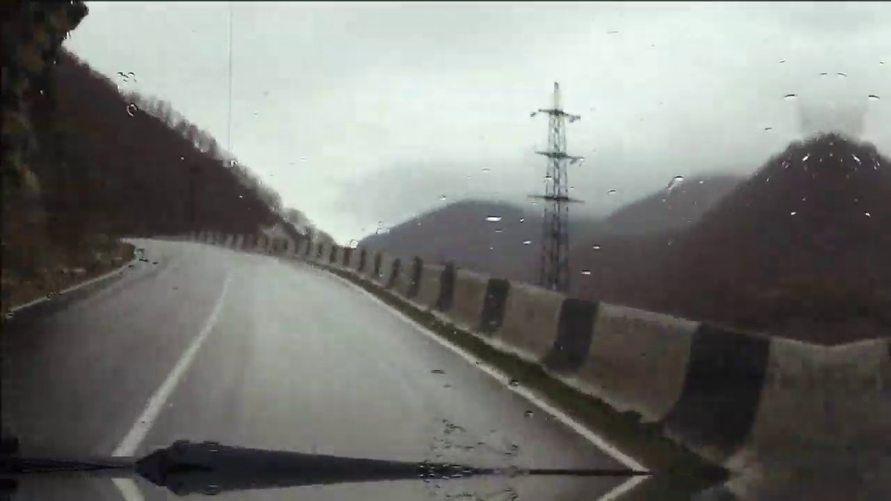Kutaisi - Lentekhi Road Time Lapse on Rainy Day