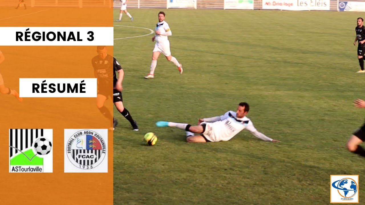 R&eacute;sum&eacute; R&eacute;gional 3 - L' AS TOURLAVILLE gagne son match  contre le FC AGON COUTAINVILLE