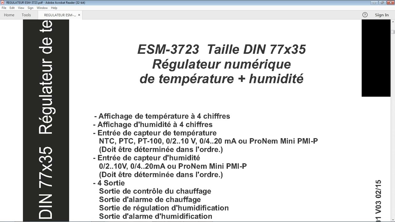 REGULATEUR AKO DE TEMPERATURE ET D'HUMIDITE ESM 3723