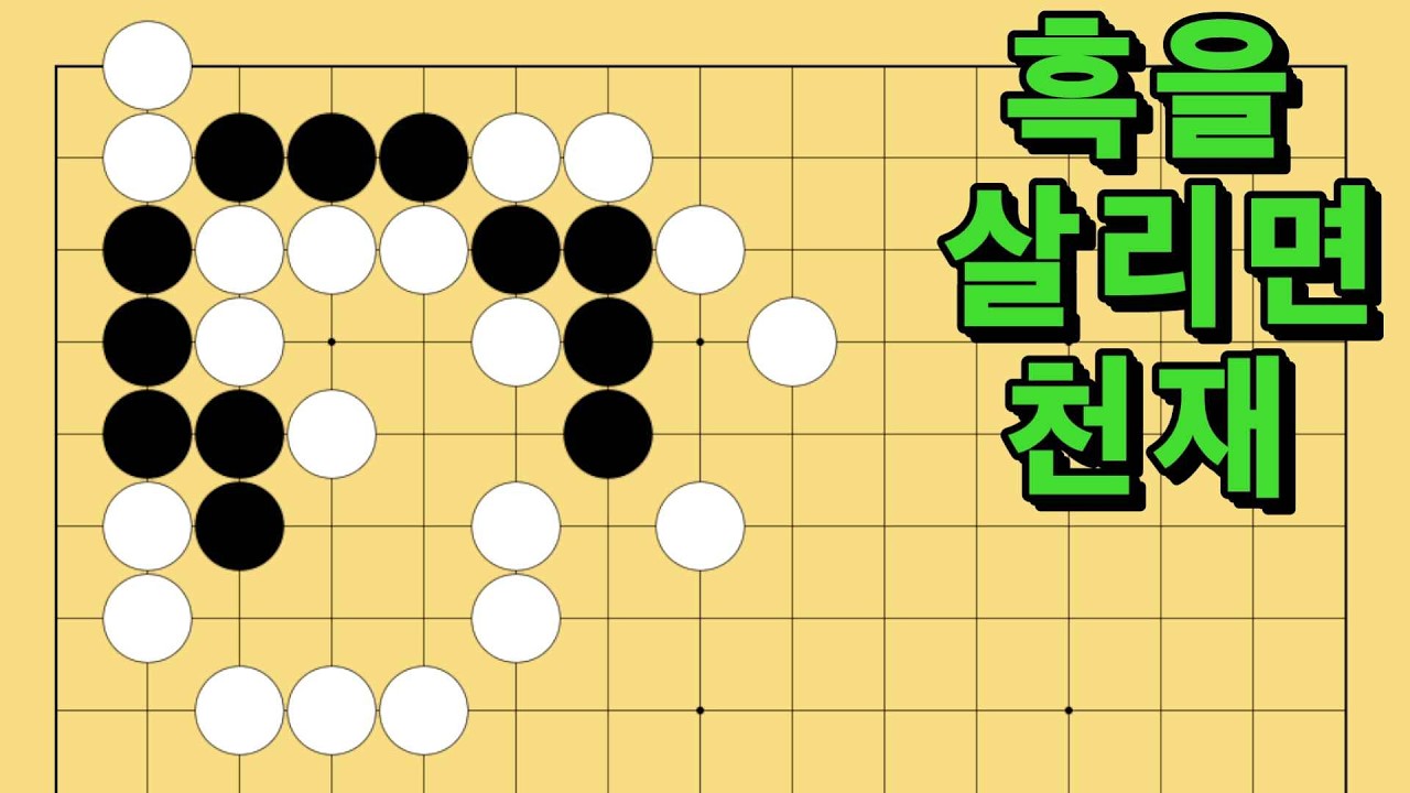 바둑 묘수 사활 - 고수의 품격을 느끼게 해주는 묘수가 있습니다. 흑을 살려보세요.