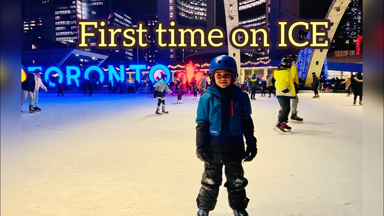 FIRST TIME ICE SKATING AT NATHAN PHILLIP SQUARE TORONTO ##iceskating #nathanphillipsquare #toronto