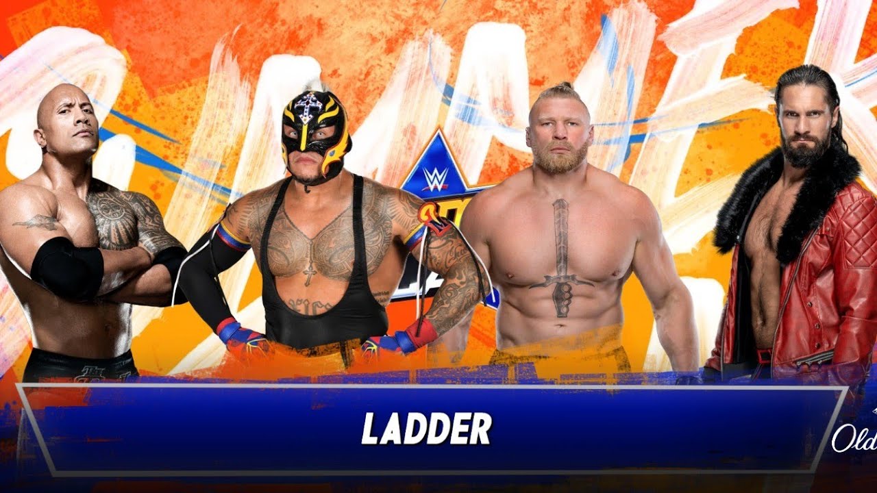 Full Match The Rock Vs Brock Lesnar Vs Seth Rollins Vs Rey Mysterio | Summer Slam | Intense Fight