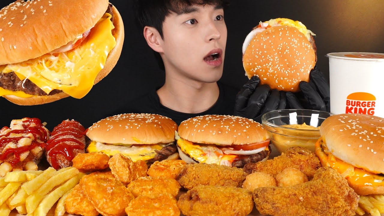 버거킹 먹방🍔 콰트로치즈와퍼 치즈와퍼 치킨너겟 감자튀김 치킨윙봉 명랑핫도그까지 BURGER KING CHEESE WHOPPER MUKBANG ASMR EATING SOUNDS