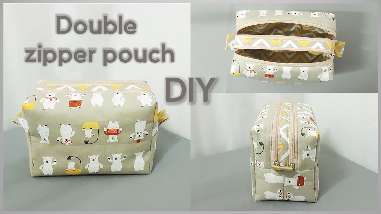 DIY / 더블지퍼파우치 만들기 / how to make double zipper pouch / ダブルファスナーポーチを作る