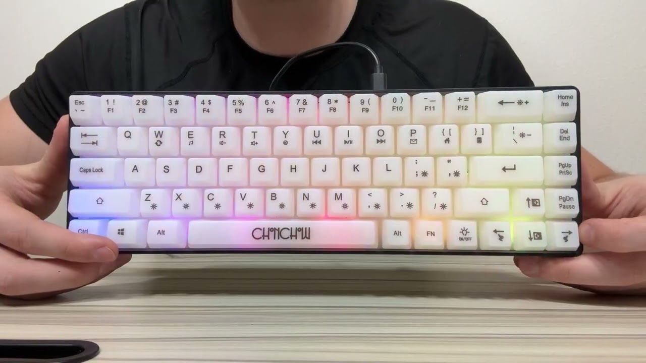 CHONCHOW Mini 60% Gaming Keyboard, Rainbow RGB Backlit 68 Keys Small Compact Keyboard Review