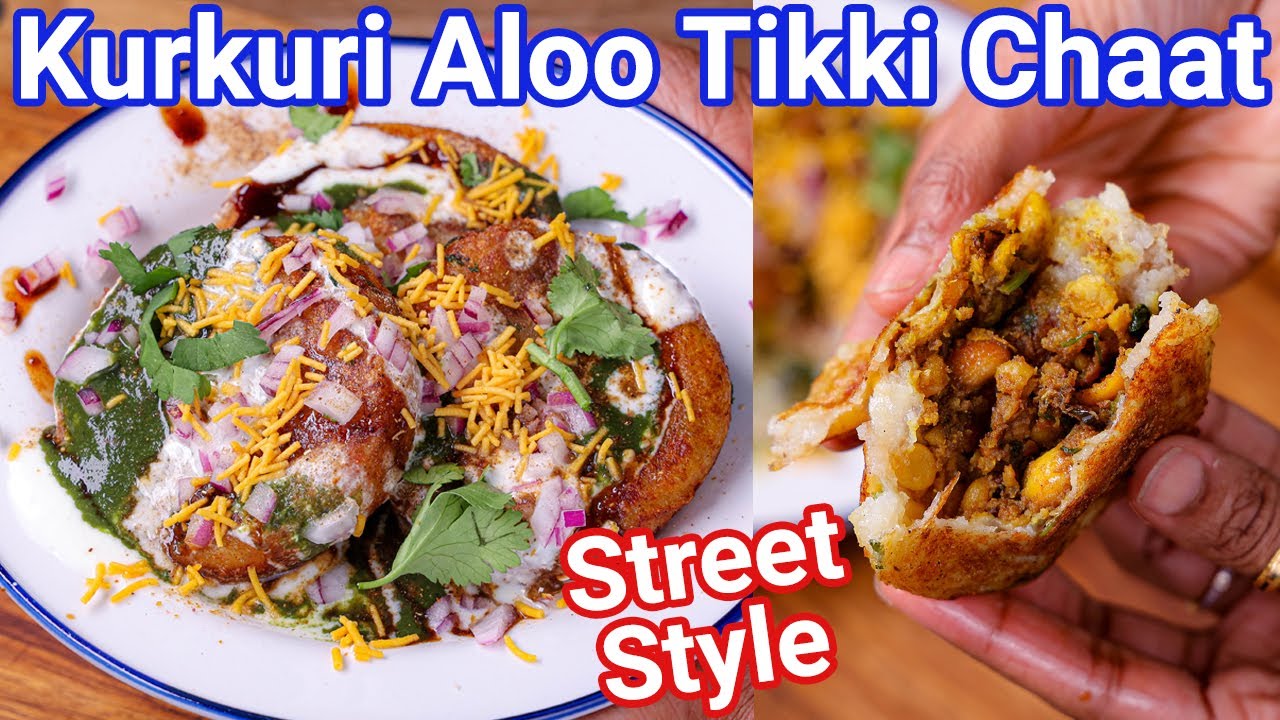 Kurkuri Aloo Tikki Chaat - Street Style Chaat | Dal Stuffed Aloo Patties Chaat with Tips & Tricks