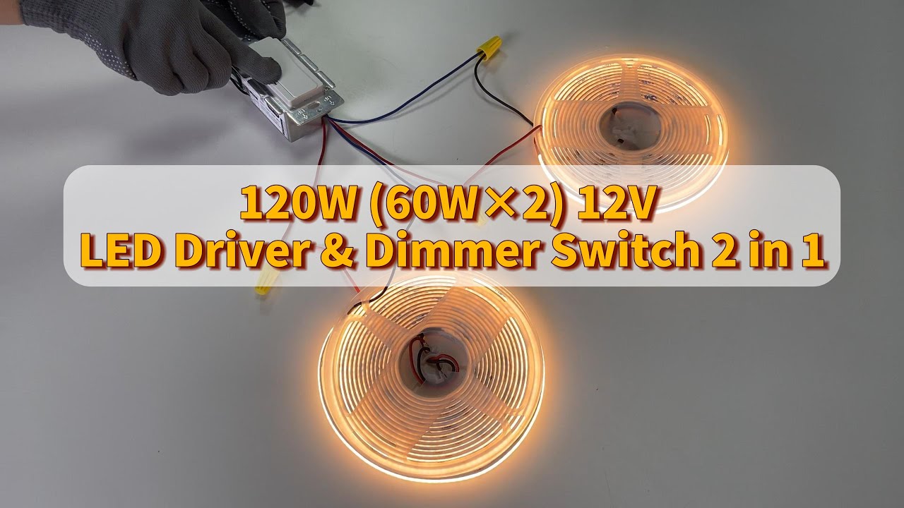 120W 12V  (2×60W) Multi Output LED Driver Dimmer Switch 2 in 1