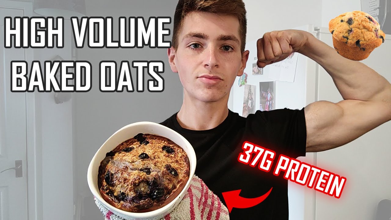 Blueberry Muffin Baked Protein Oats (HIGH VOLUME) | Low Calorie Cauliflower Proats Anabolic Recipe