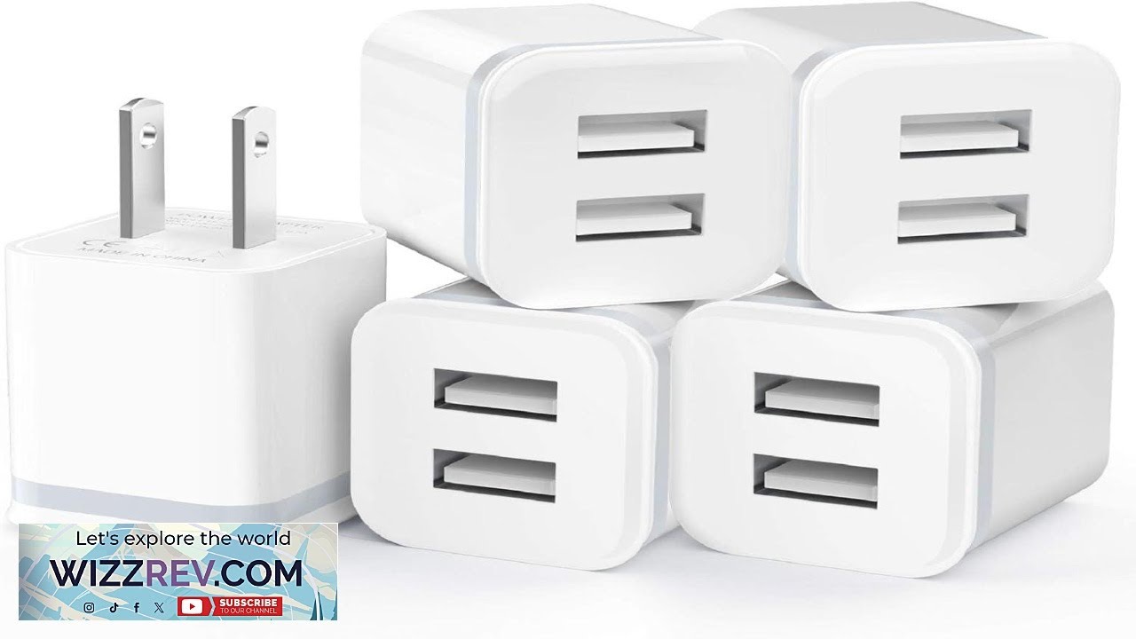 USB-зарядное устройство для розетки, 5 шт., 2,1 А, 5 В, двухпортовый USB-адаптер питания в форме ...