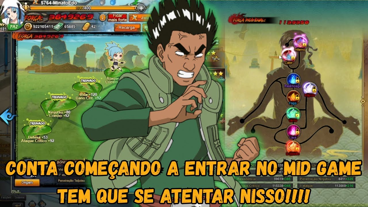 A importância de uma conta que está entrando no mid game upar de maneira certa. — Naruto Online.