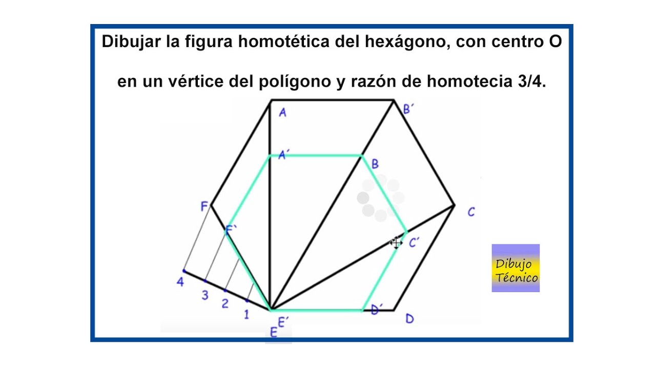 Homotecia de un hexágono de razón 3/4