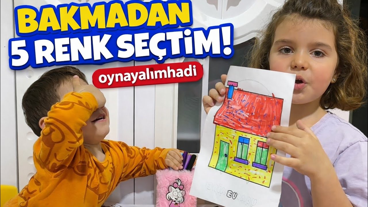 🎬 BAKMADAN 5 RENK SEÇTİM! 🎨 | KEÇELİ KALEM BOYAMA CHALLENGE 😂  @linacetinkayaofficial @elifsinemtv 