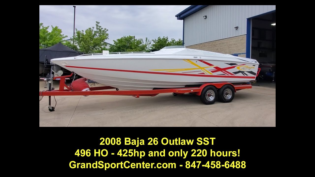 Let's walk through a 2008 Baja 26 Outlaw SST with Grand Sport Center. 496HO engine with only 220hrs!