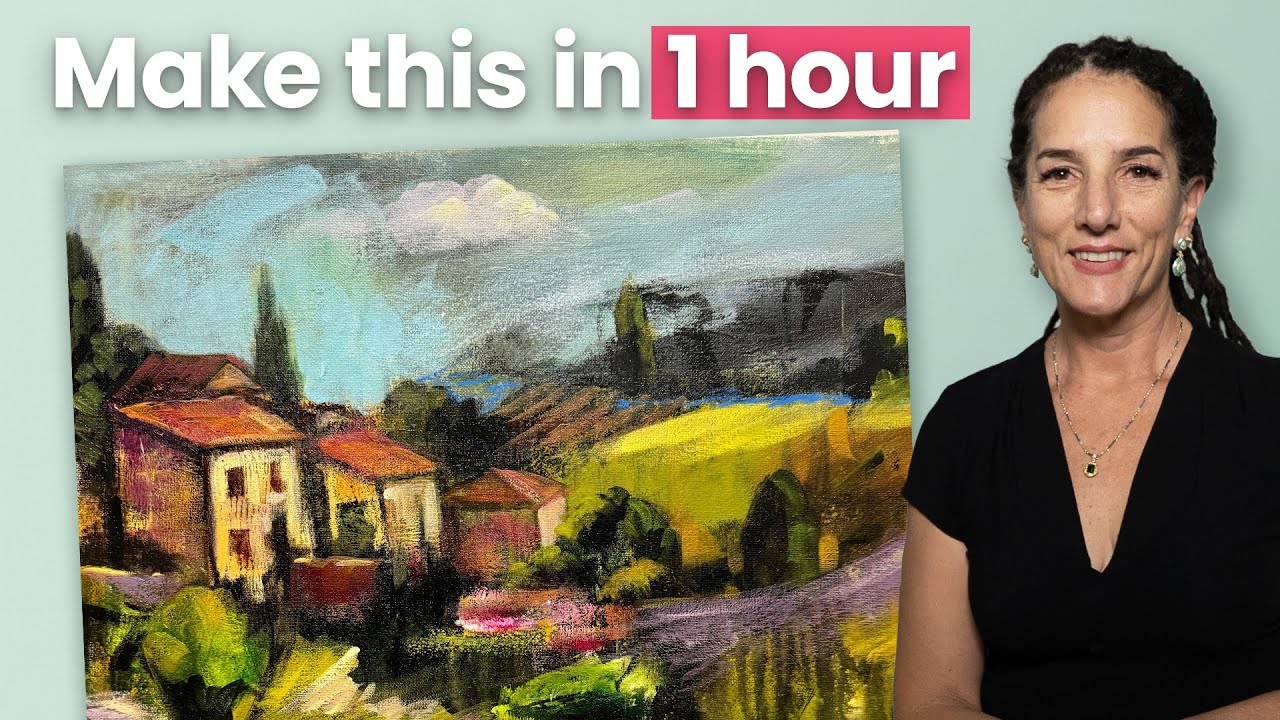 Paint a BEAUTIFUL Abstract Landscape in 1 Hour (Live Workshop)