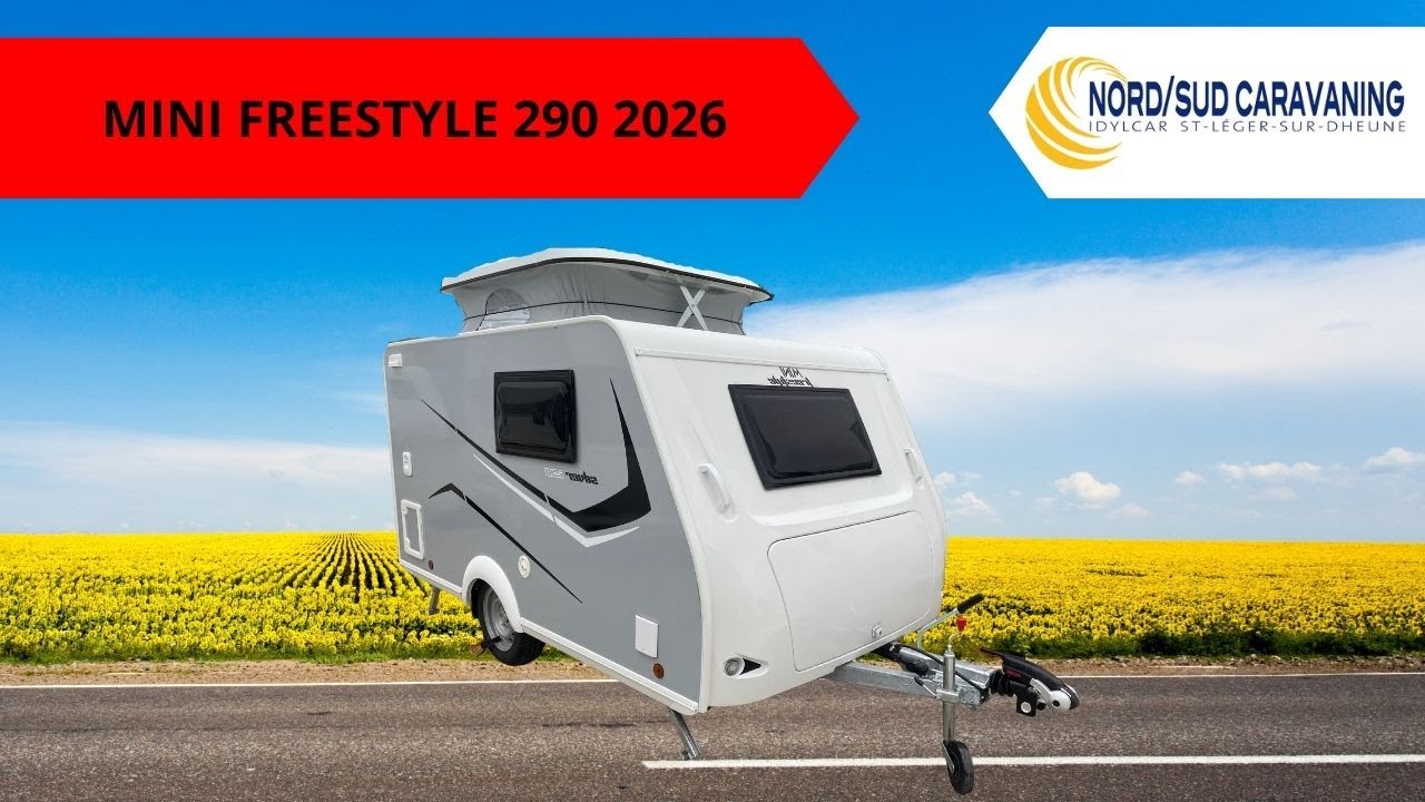 PETITE CARAVANE SURBAISS&Eacute;E AVEC TOILETTES MINI FREESTYLE 290 2026 NORD SUD CARAVANING