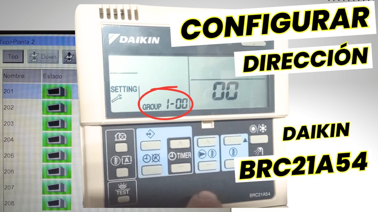 Termostato Daikin BRC21A54 👉 Configurar DIRECCIÓN Termostato