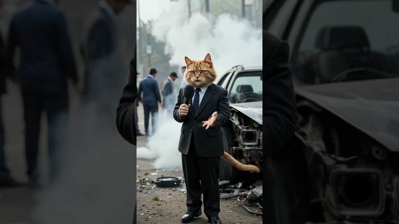 Live Report: Breaking News with Brown Cat Reporter🚗🐈
