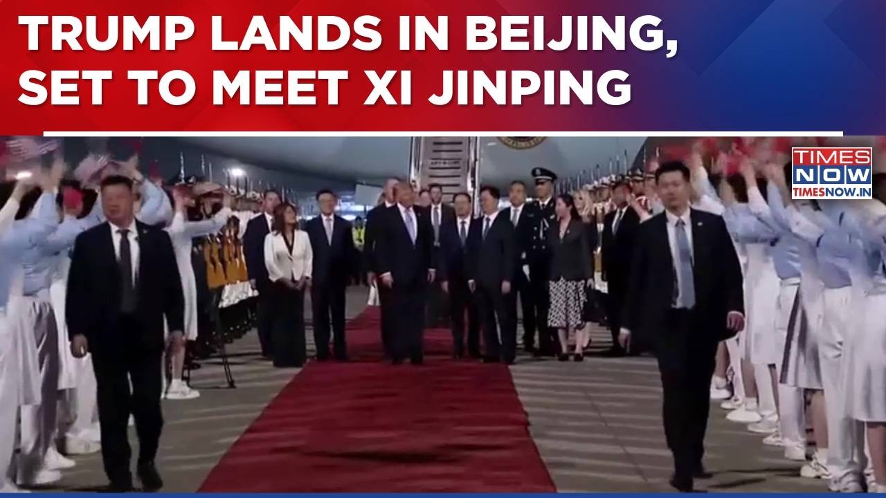 US President Donald Trump Lands In China For High-Stakes Summit With Chinese Counterpart Xi Jinping