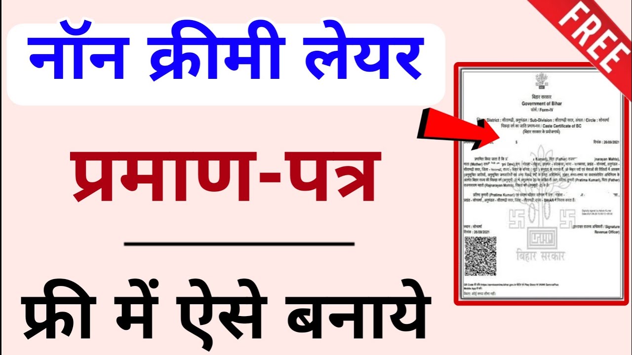 Non Creamy Layer Certificate Online Apply 2024 | OBC NCL Caste Certificate kasie banaye