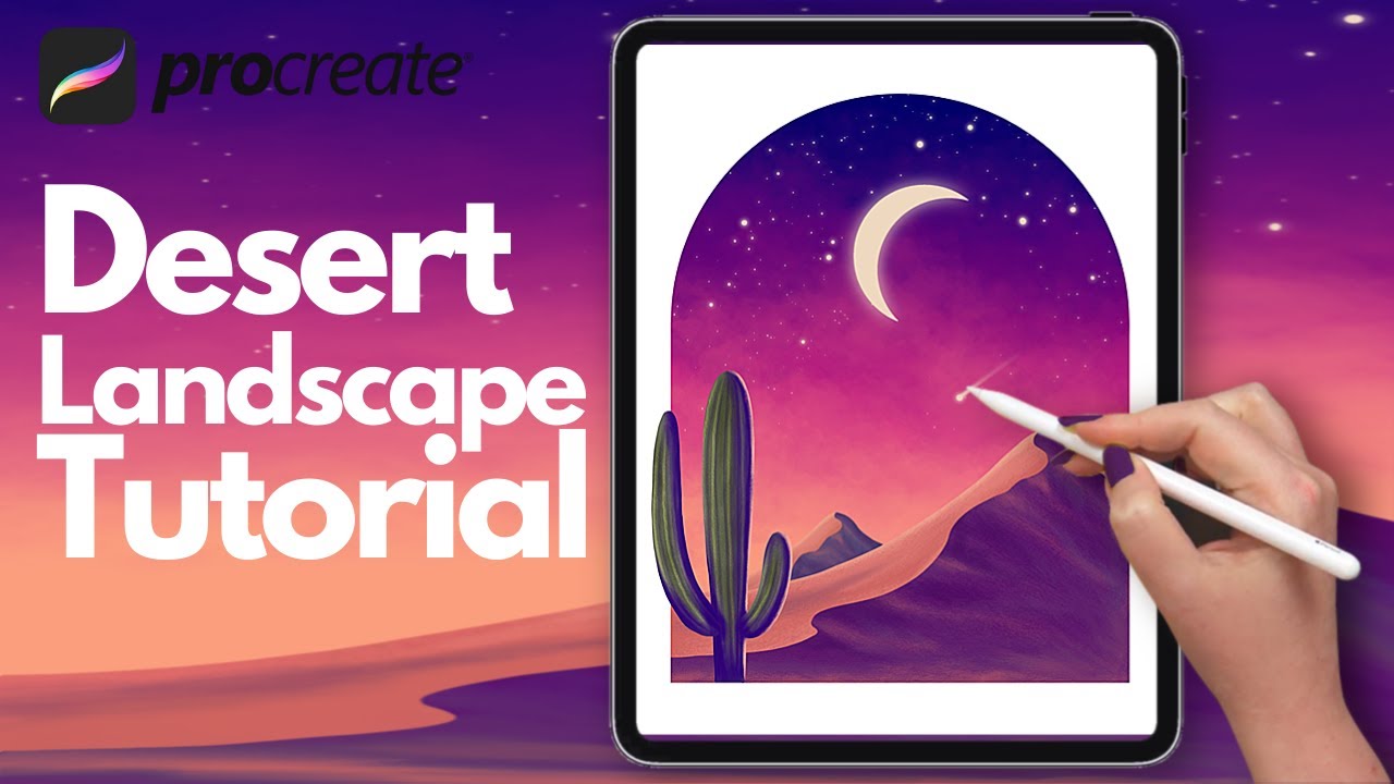 Desert Landscape in Procreate - Easy Drawing Tutorial