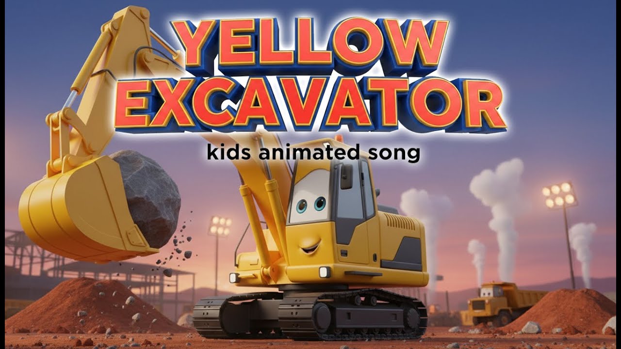 Yellow Excavator Song 🚜💛 | Construction Vehicles Song for Kids | Preschool Learning