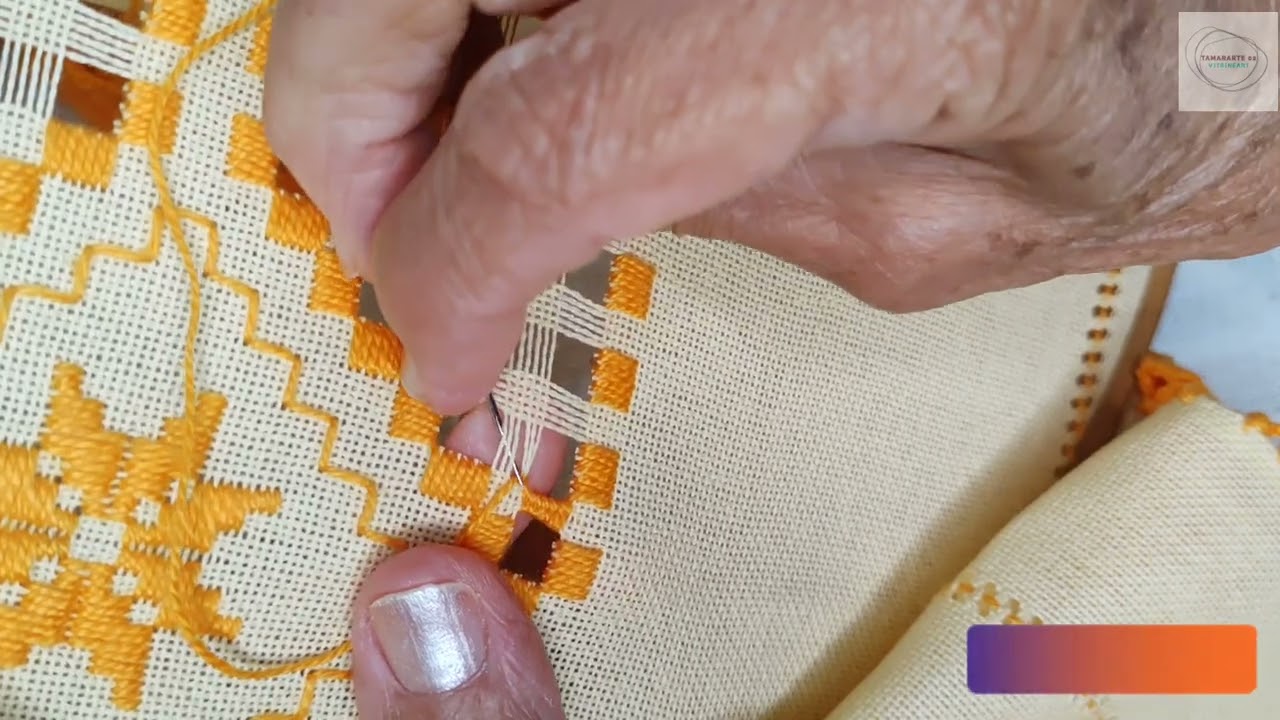 Palito cerzido em {Hardanger desfiado}