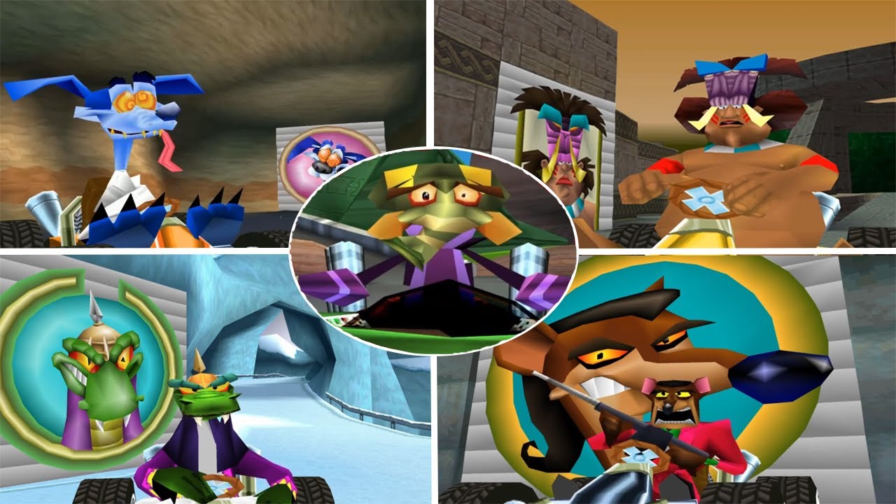 CTR - Crash Team Racing - All Bosses (With Cutscenes) + 100% Ending