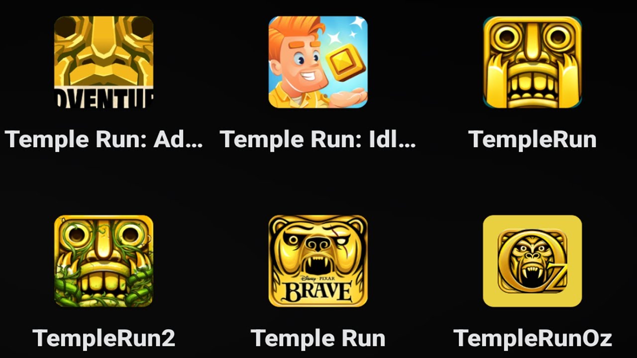 All Temple Run: Temple Run | Adventure/Idle Explorers/Temple Run 2/Brave/OZ/Treasure Hunters (TH)