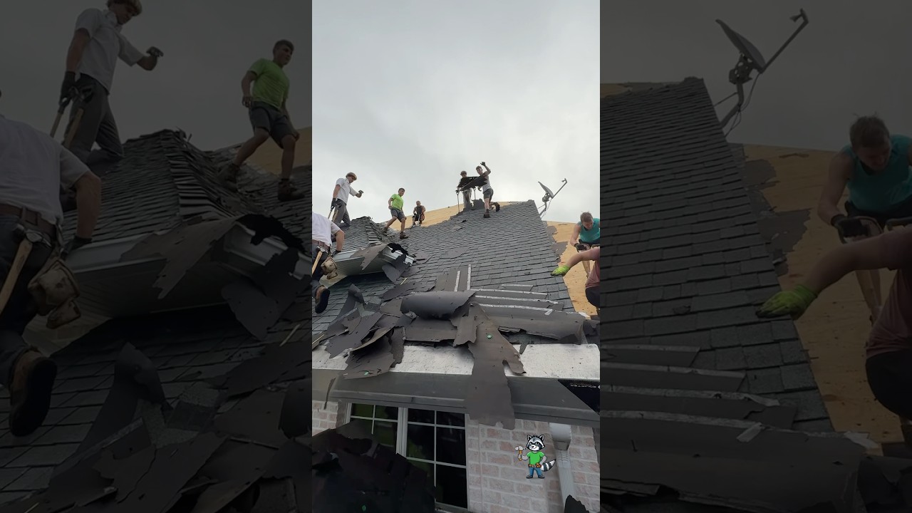 Roofers installing a new roof on a beautiful home.