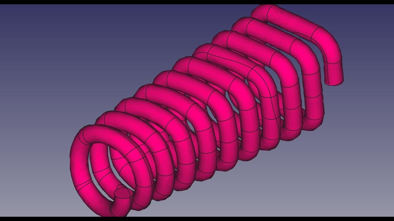 FREECAD #119 - CIRCULAR TO SQUARE SPRING