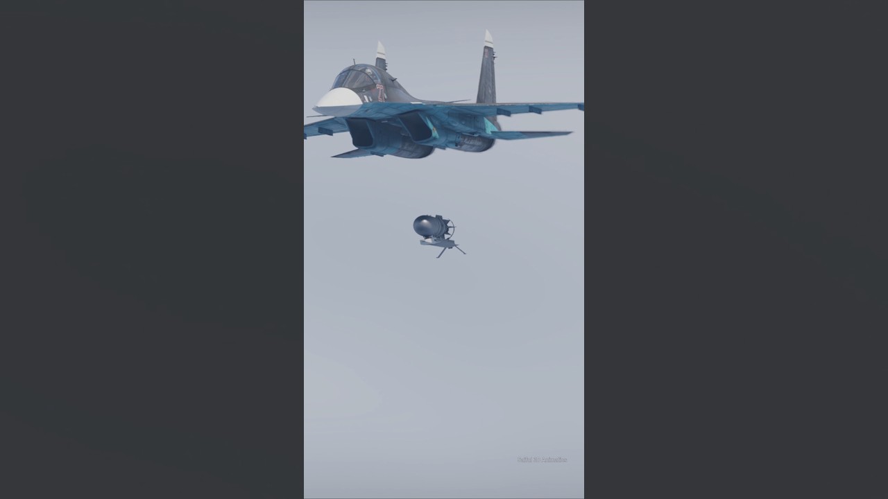 Russian Su-34 Demonstrates Carrier Strike Simulation