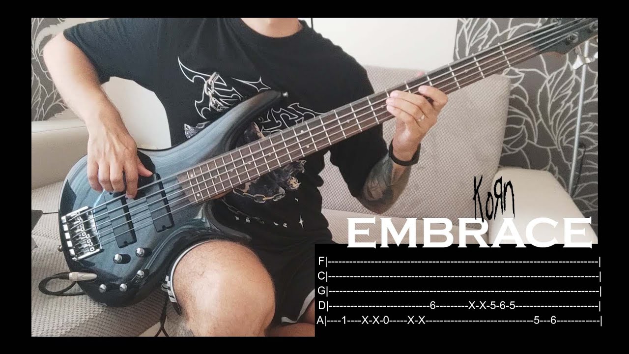 Korn - Embrace [Bass Cover] | TABS ON SCREEN