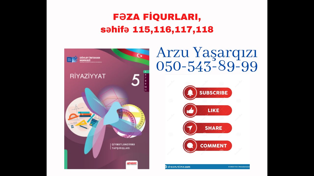 5-ci sinif  DİM  səhifə 115,116,117,118  ,Fəza fiqurları. Arzu Yaşarqızı (050-543-89-99)