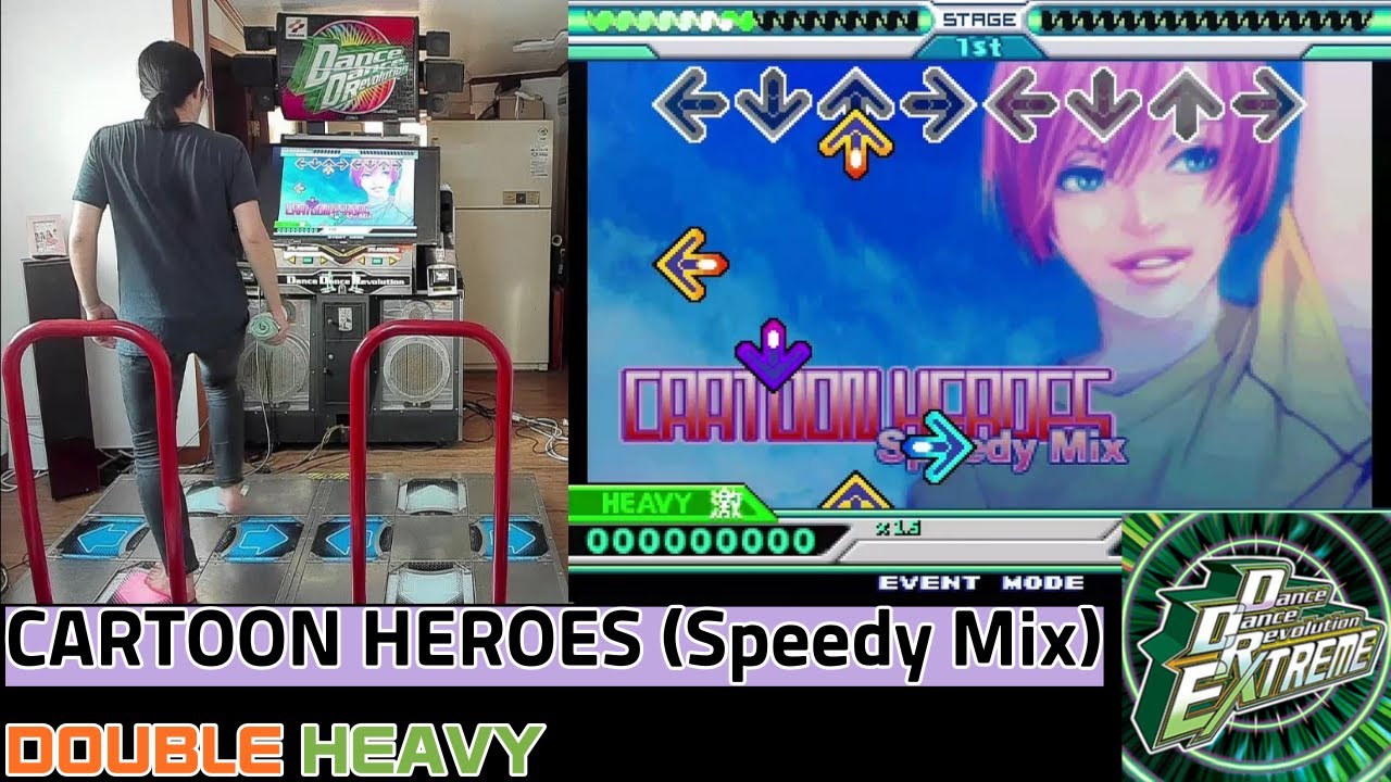 HN!! DDR EXTREME - CARTOON HEROES(Speedy Mix) DOUBLE HEAVY(EXPERT, EDP) #ddr #ddrextreme #konami