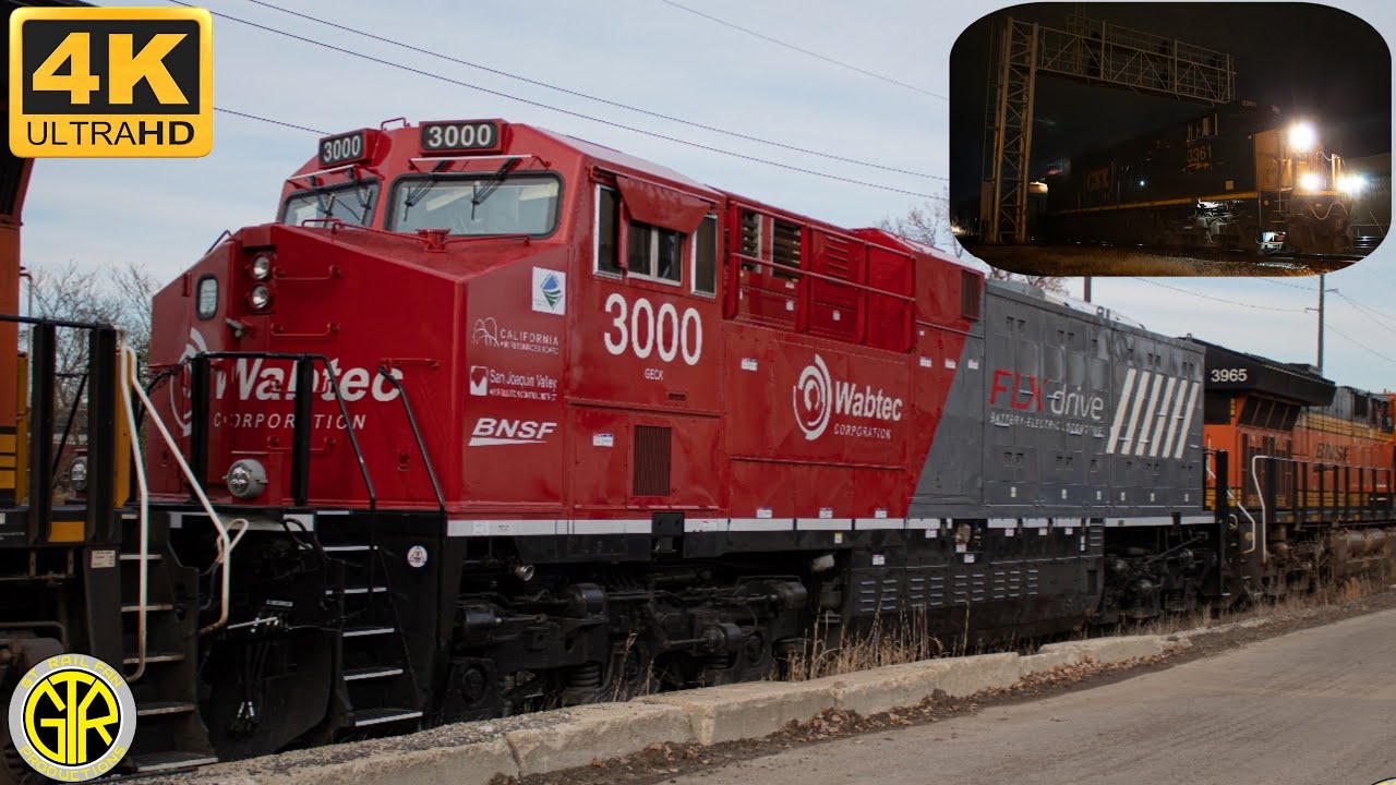 GE/Wabtec's New Battery Electric Locomotive, GECX #3000! Railfanning Erie PA+2-Train Meets+More!
