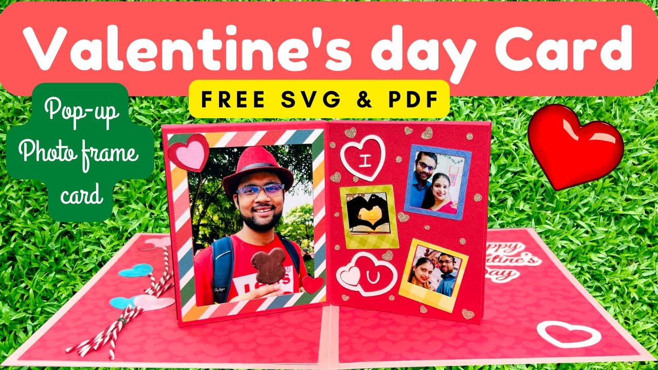 Cute DIY Valentine's Day Card with Cricut || Free SVG & PDF templates
